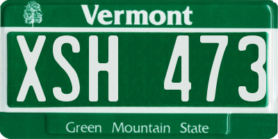 VT license plate XSH473