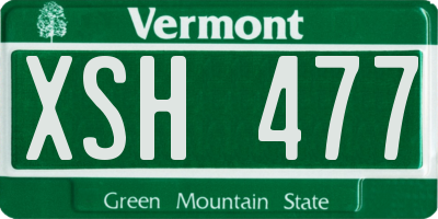 VT license plate XSH477