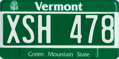 VT license plate XSH478