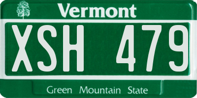 VT license plate XSH479