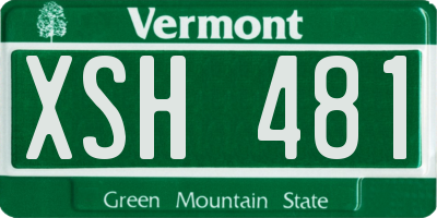 VT license plate XSH481