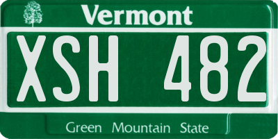 VT license plate XSH482