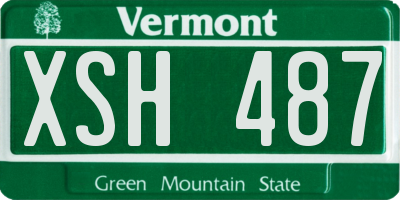 VT license plate XSH487