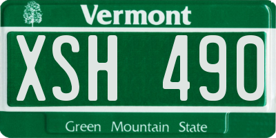 VT license plate XSH490