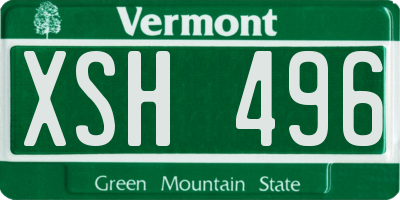 VT license plate XSH496
