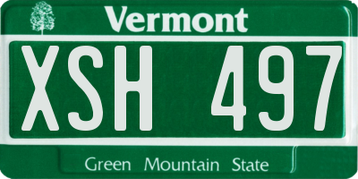 VT license plate XSH497