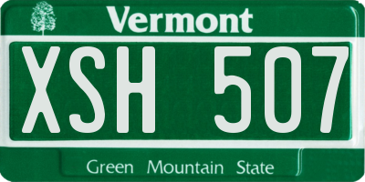 VT license plate XSH507