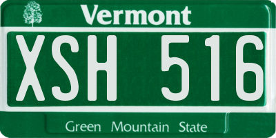VT license plate XSH516