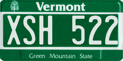 VT license plate XSH522