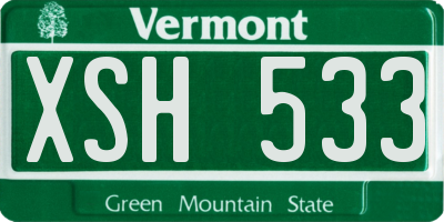 VT license plate XSH533