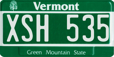VT license plate XSH535