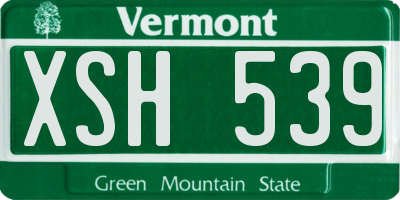 VT license plate XSH539
