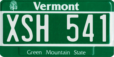 VT license plate XSH541