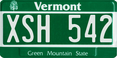 VT license plate XSH542