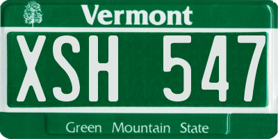 VT license plate XSH547