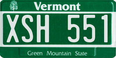 VT license plate XSH551