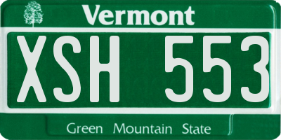 VT license plate XSH553