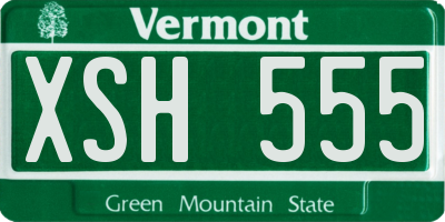 VT license plate XSH555