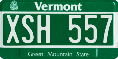 VT license plate XSH557