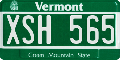 VT license plate XSH565