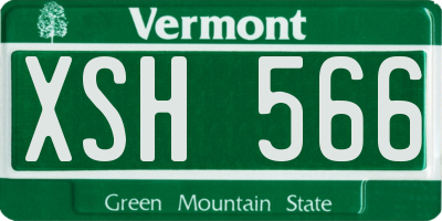 VT license plate XSH566