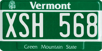 VT license plate XSH568
