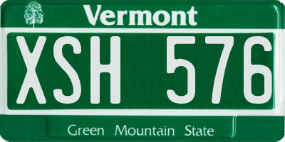 VT license plate XSH576