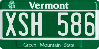 VT license plate XSH586
