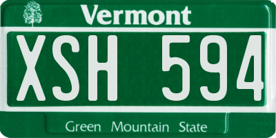 VT license plate XSH594
