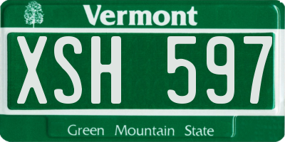 VT license plate XSH597