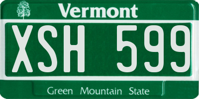 VT license plate XSH599