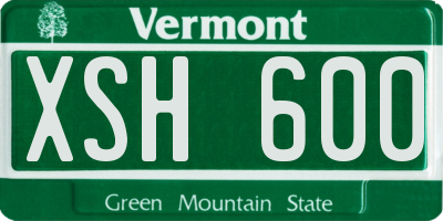 VT license plate XSH600