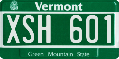 VT license plate XSH601