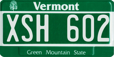 VT license plate XSH602