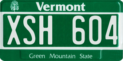 VT license plate XSH604