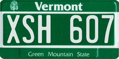 VT license plate XSH607