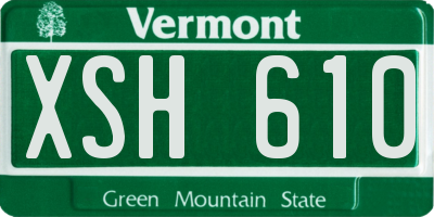 VT license plate XSH610
