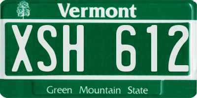 VT license plate XSH612