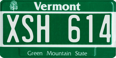 VT license plate XSH614