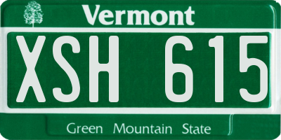 VT license plate XSH615
