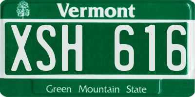 VT license plate XSH616