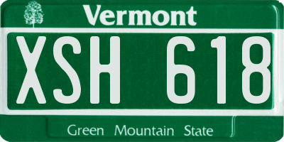 VT license plate XSH618