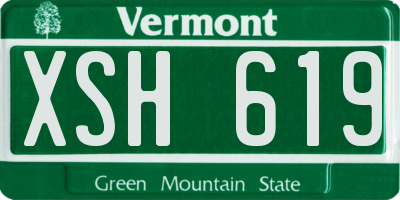 VT license plate XSH619