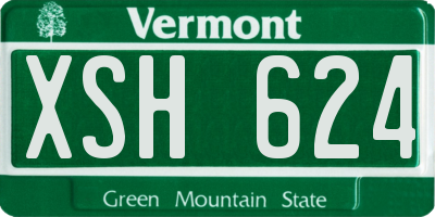 VT license plate XSH624