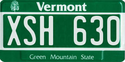 VT license plate XSH630