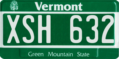 VT license plate XSH632
