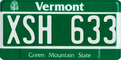 VT license plate XSH633