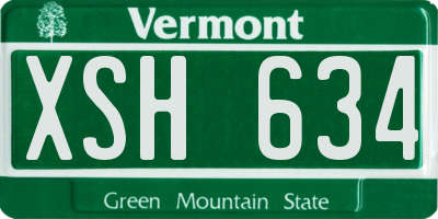VT license plate XSH634