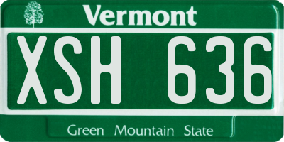 VT license plate XSH636