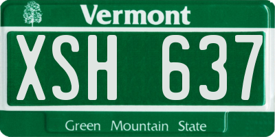 VT license plate XSH637